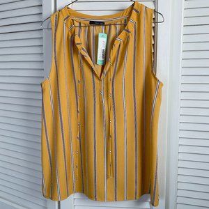 West Kai Mustard Yellow Sleeveless Blouse (M)